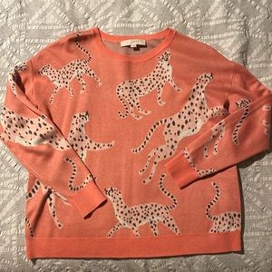 Coral leopard sweater from Loft